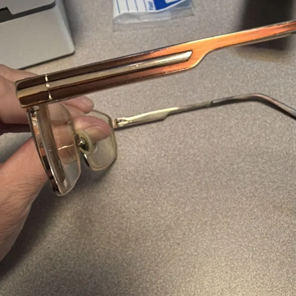 Wide Guyz LUCKY Rectangle Metal Eyeglass FRAMES Brown 60-17 150 Full Rim seepics